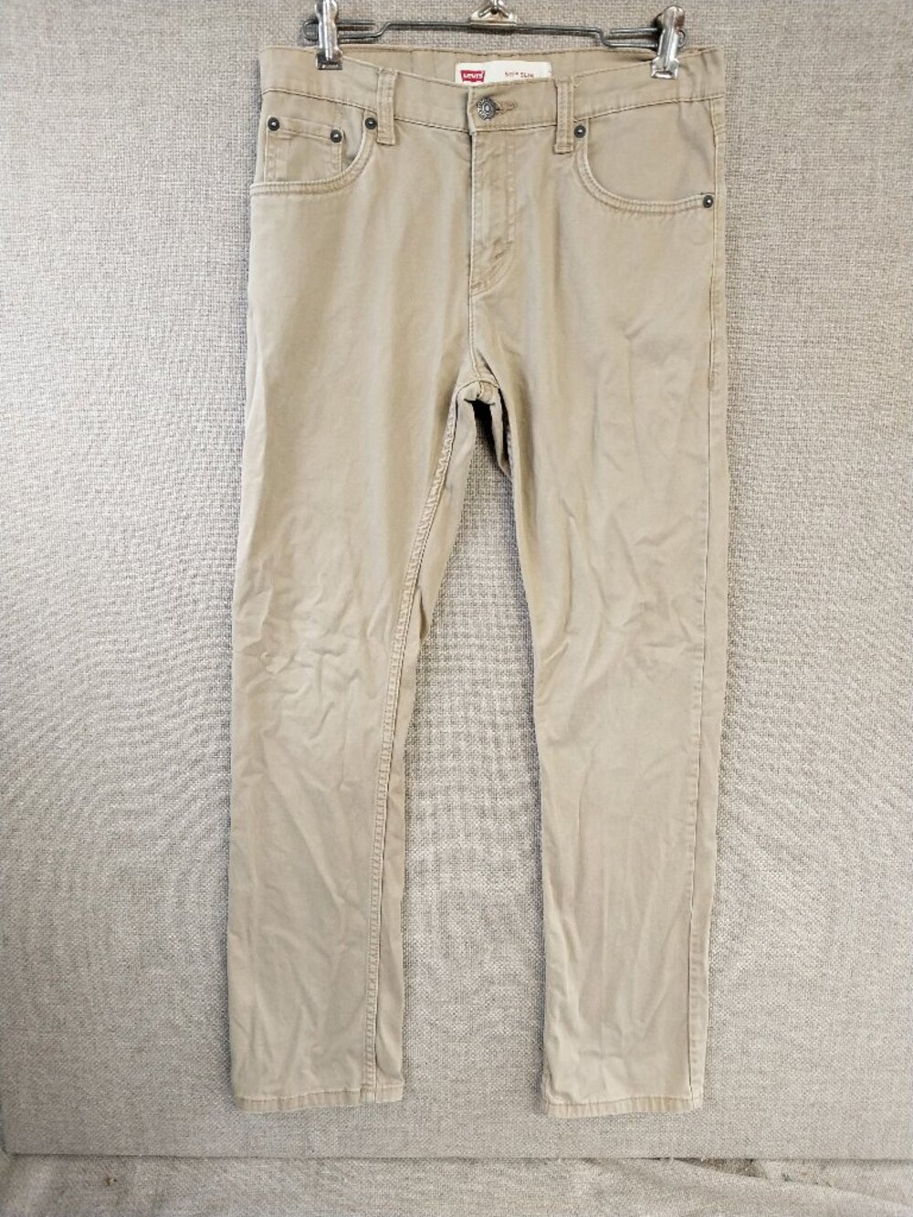 Levi Boys 511 Slim Fit Pants Jeans Mens Soft Stretch Khaki Tan Beige Size 16 Reg